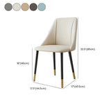 Faux Leather Solid Back Sloped Arm Dining Chair #size
