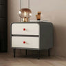 Faux Leather Solid Wood Kids Nightstand with 2-Drawer Image - 10