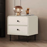 Faux Leather Solid Wood Kids Nightstand with 2-Drawer Image - 5