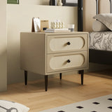 Faux Leather Top Wood Frame Tip Resistant Nightstand Image - 5