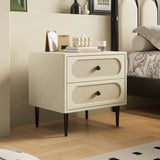 Faux Leather Top Wood Frame Tip Resistant Nightstand Image - 3