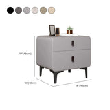 Faux Leather Two Drawers Kids Nightstand with Legs Image - 18