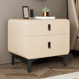 Faux Leather Two Drawers Kids Nightstand with Legs Image - 3