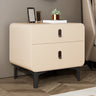Faux Leather Two Drawers Kids Nightstand with Legs Image - 3
