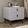 Faux Leather Two Drawers Kids Nightstand with Legs Image - 5