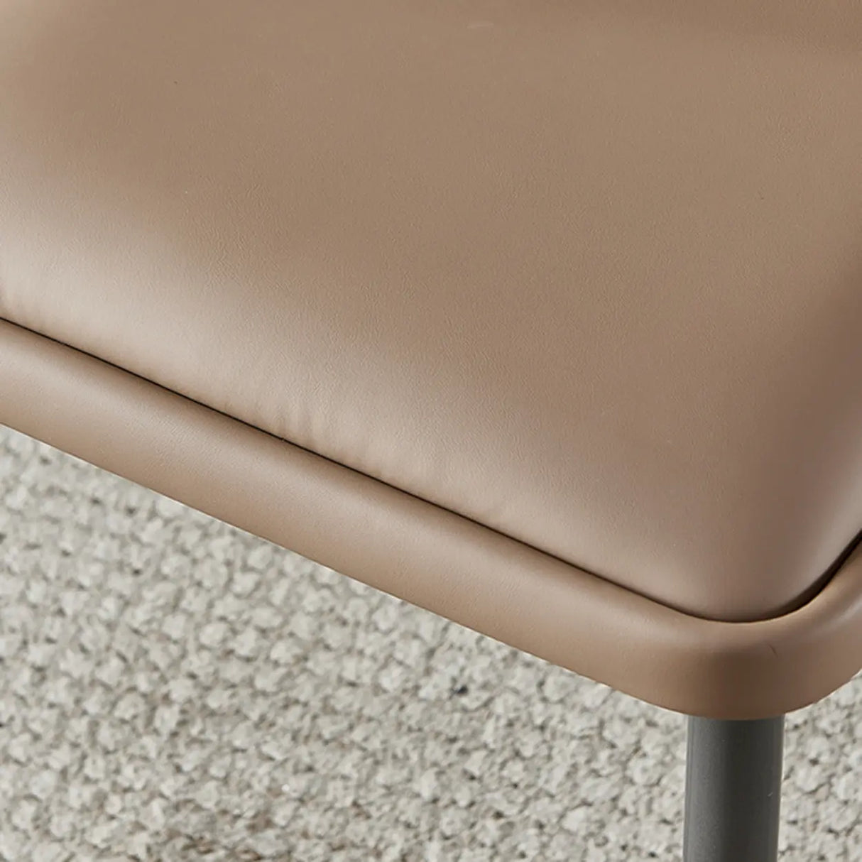 Faux Leather Upholstered Curved Parsons Dining Chair Image - 10