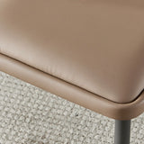 Faux Leather Upholstered Curved Parsons Dining Chair Image - 10