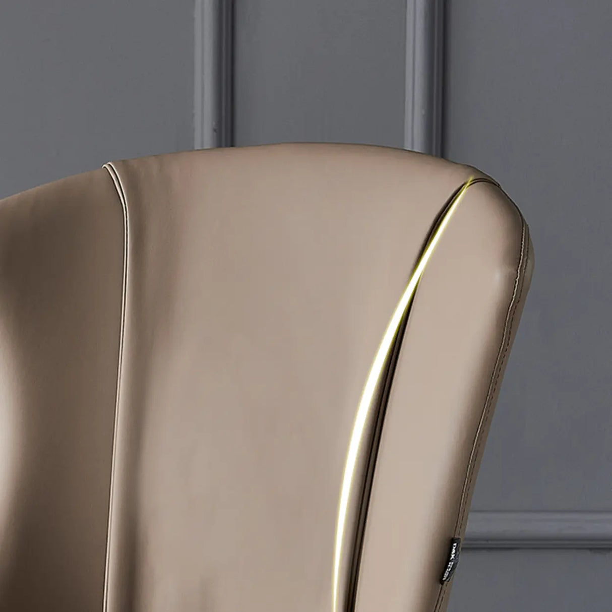 Faux Leather Upholstered Curved Parsons Dining Chair Image - 11
