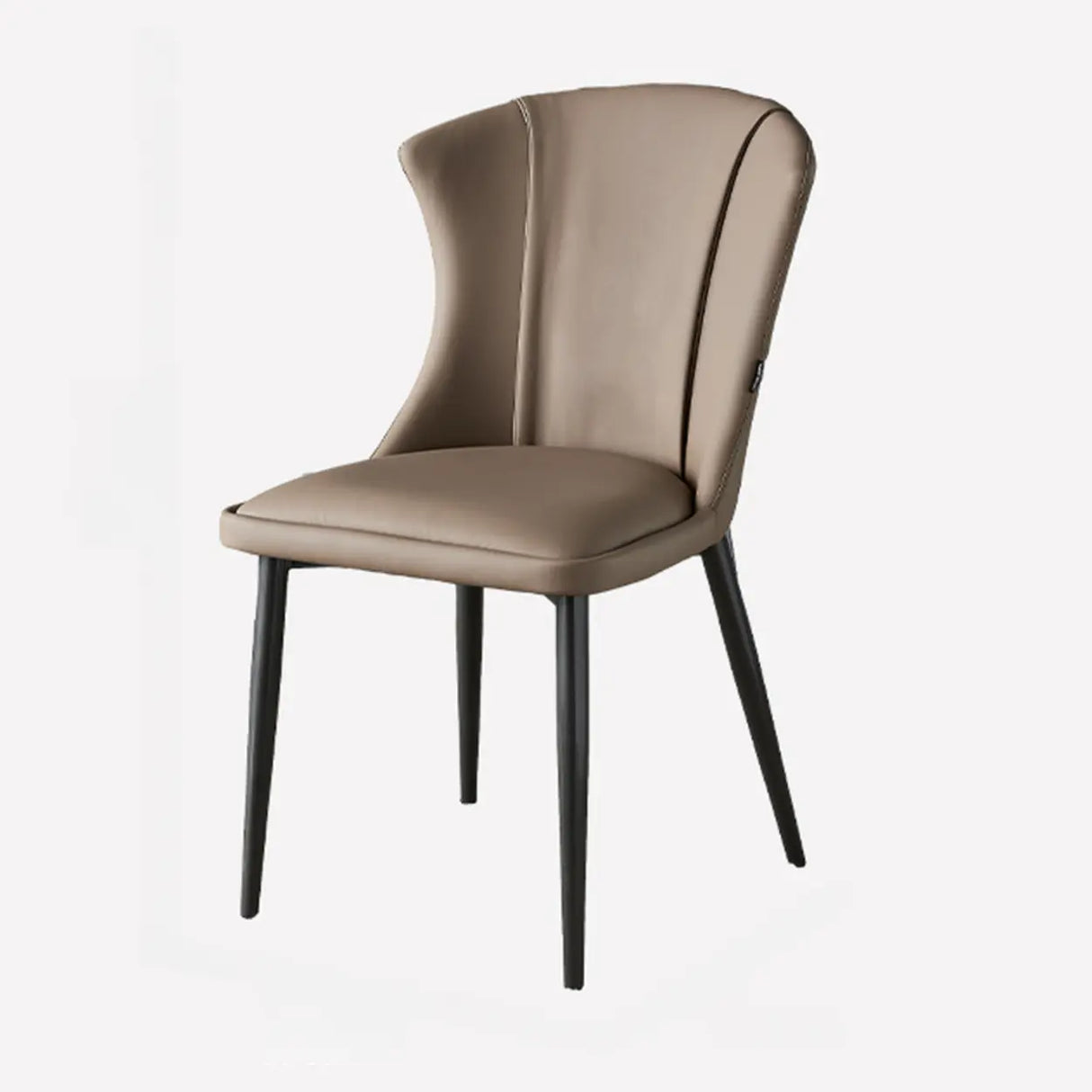 Faux Leather Upholstered Curved Parsons Dining Chair Image - 12