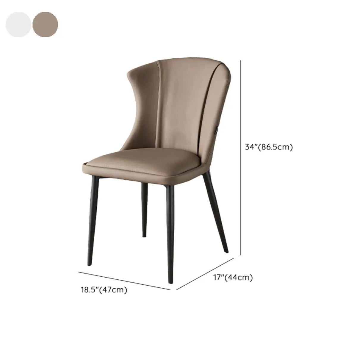 Faux Leather Upholstered Curved Parsons Dining Chair 