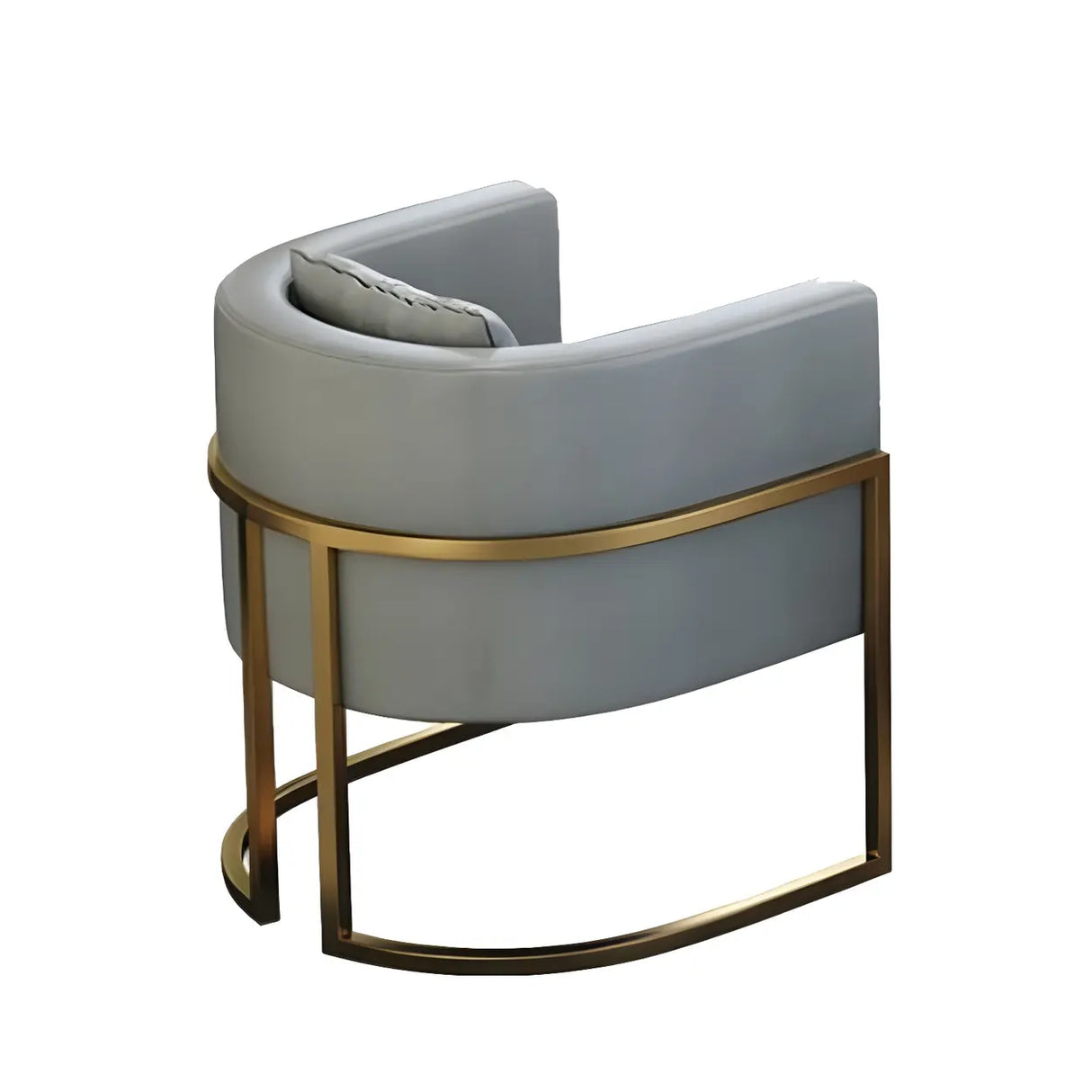 Faux Leather Upholstered Metal Dining Chair with Arms Image - 12