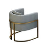 Faux Leather Upholstered Metal Dining Chair with Arms Image - 12