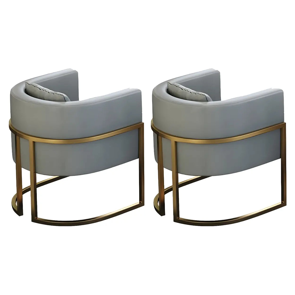 Faux Leather Upholstered Metal Dining Chair with Arms Image - 14