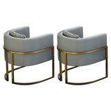 Faux Leather Upholstered Metal Dining Chair with Arms Image - 14