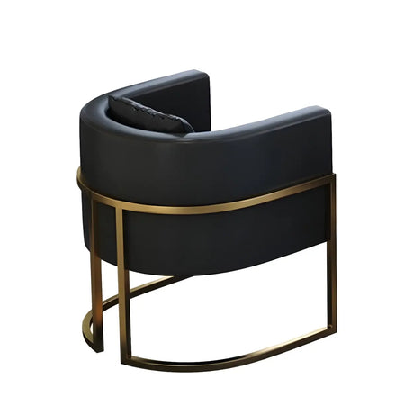Faux Leather Upholstered Metal Dining Chair with Arms Image - 2