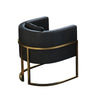 Faux Leather Upholstered Metal Dining Chair with Arms Image - 2