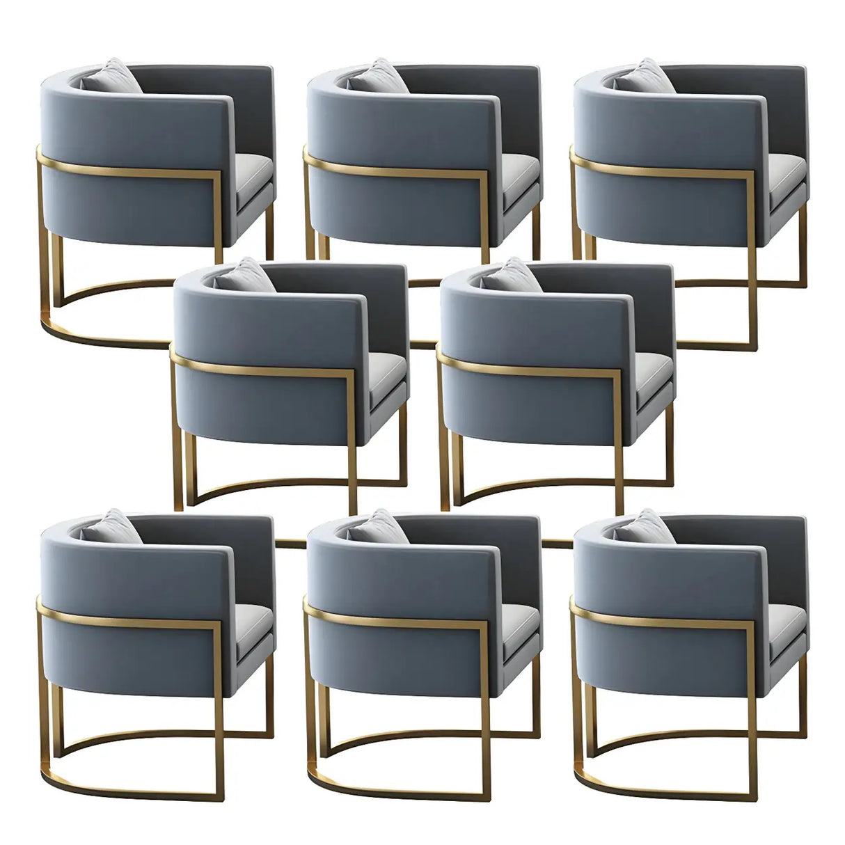 Faux Leather Upholstered Metal Dining Chair with Arms Image - 22