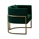 Faux Leather Upholstered Metal Dining Chair with Arms Image - 23