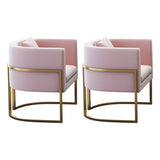 Faux Leather Upholstered Metal Dining Chair with Arms Image - 24