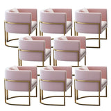 Faux Leather Upholstered Metal Dining Chair with Arms Image - 27