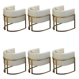 Faux Leather Upholstered Metal Dining Chair with Arms Image - 28