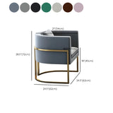 Faux Leather Upholstered Metal Dining Chair with Arms #size