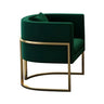 Faux Leather Upholstered Metal Dining Chair with Arms Image - 33