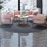 Faux Leather Upholstered Metal Dining Chair with Arms Image - 6