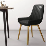 Faux Leather Upholstered Parsons Dining Chair Black Image - 13