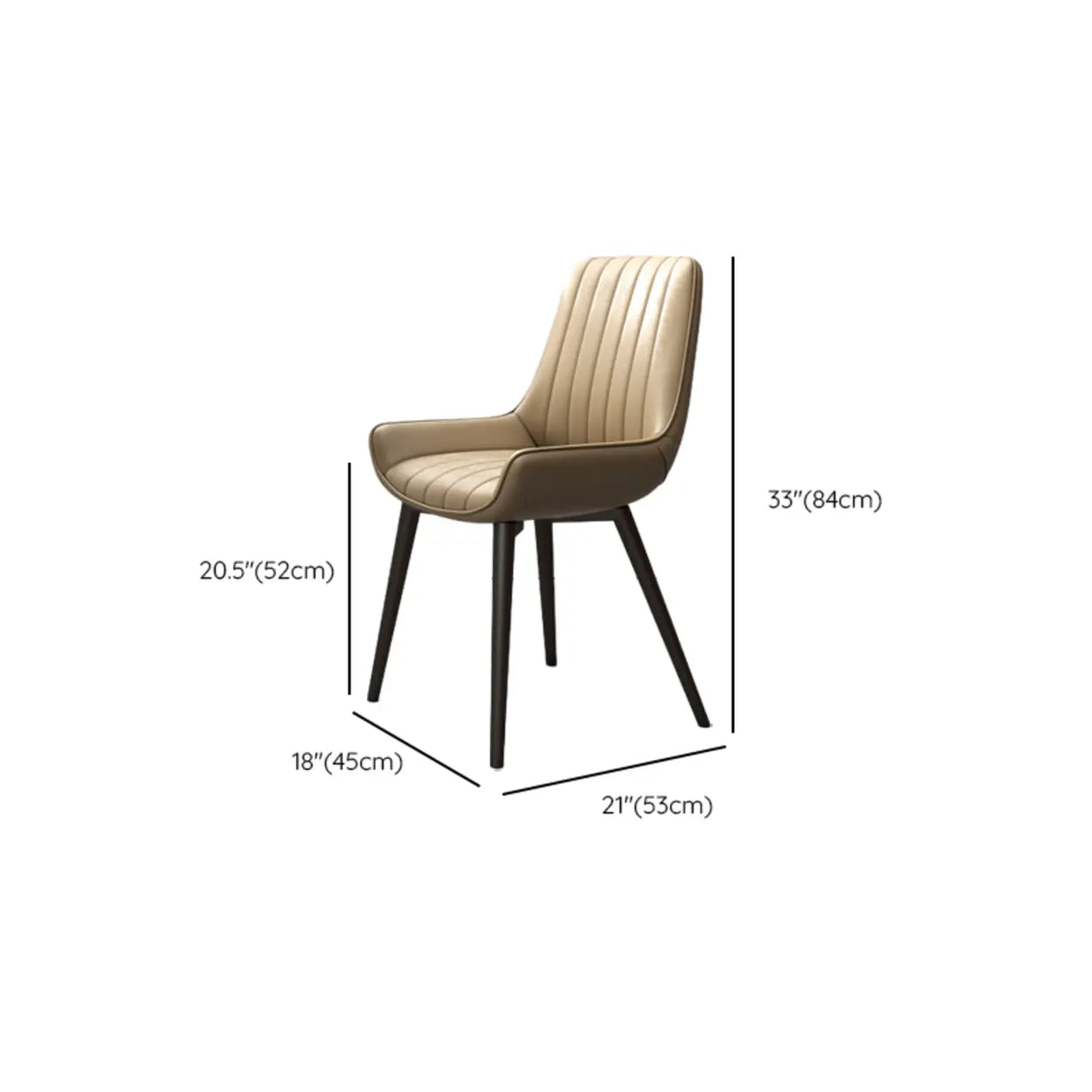 Faux Leather Upholstered Parsons Dining Chair Black 
