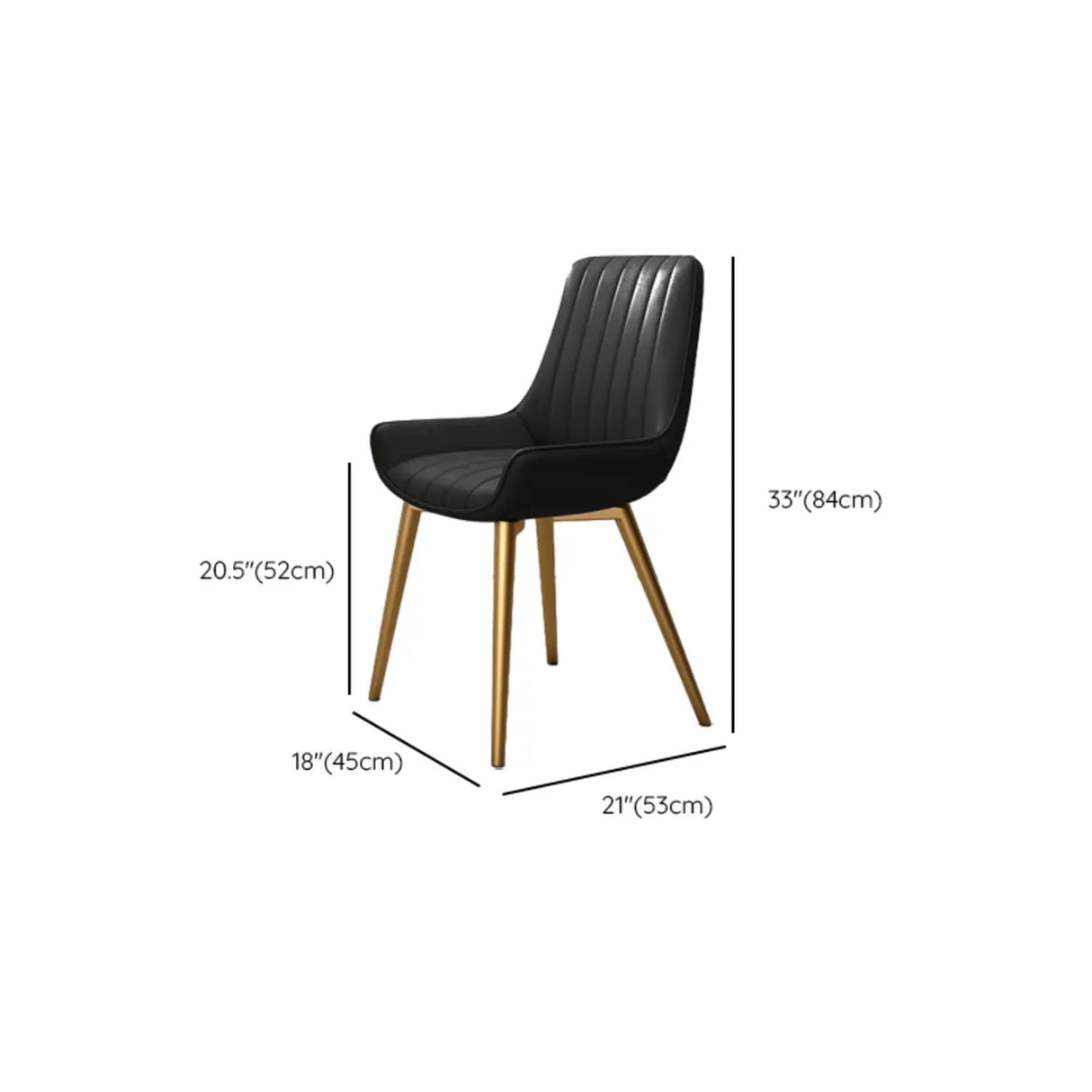 Faux Leather Upholstered Parsons Dining Chair Black Image - 22