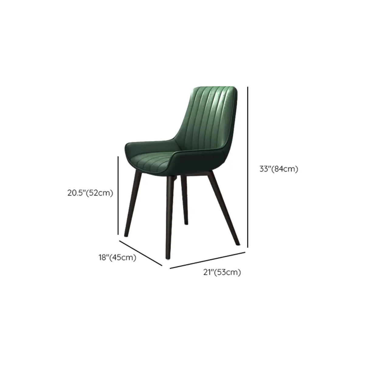 Faux Leather Upholstered Parsons Dining Chair Black Image - 23