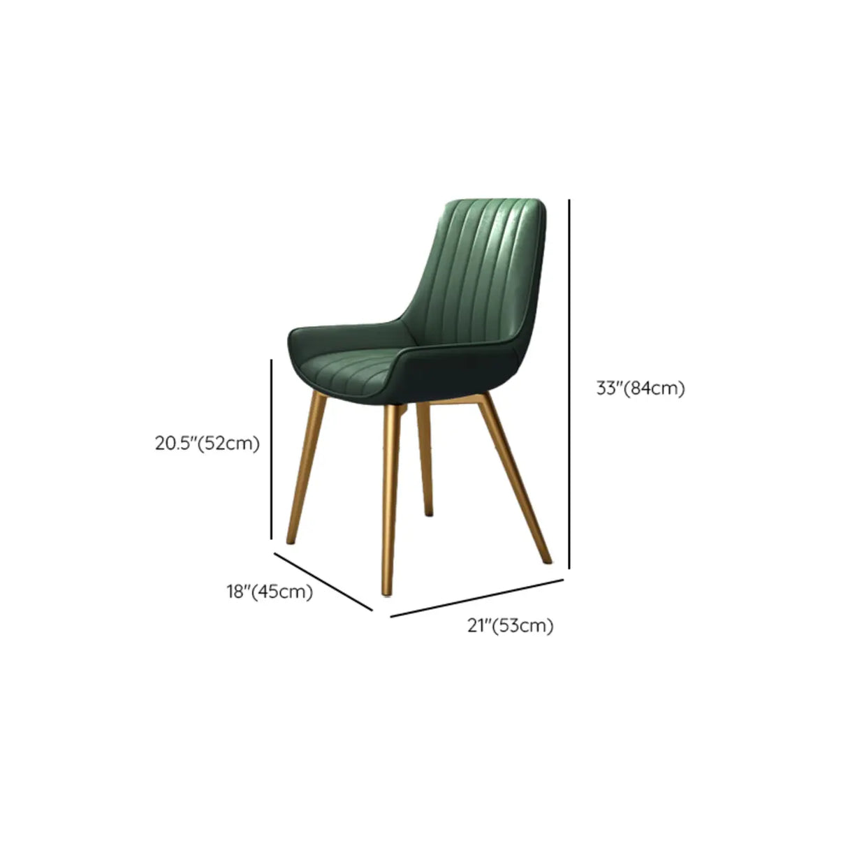 Faux Leather Upholstered Parsons Dining Chair Black Image - 24