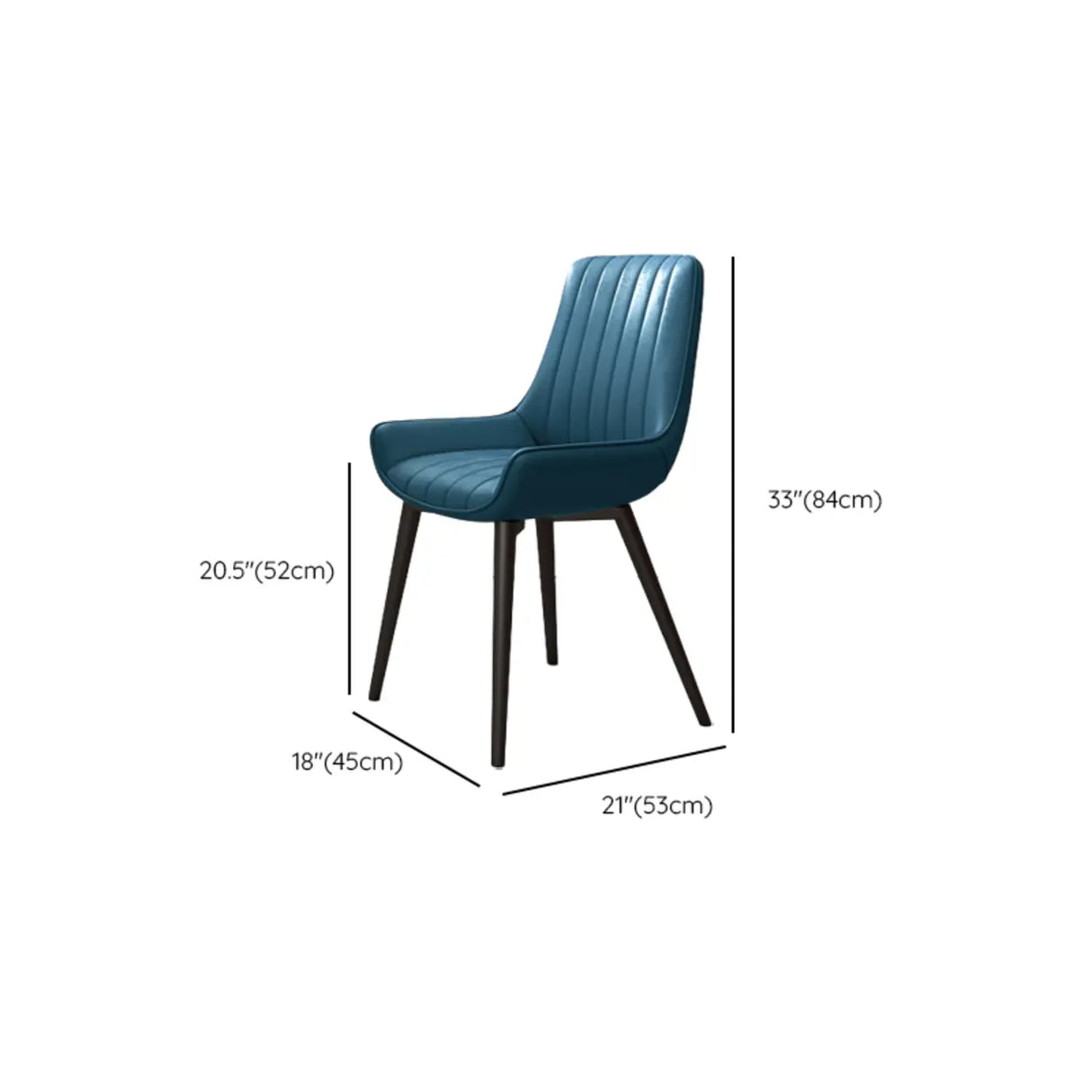 Faux Leather Upholstered Parsons Dining Chair Black Image - 25