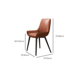 Faux Leather Upholstered Parsons Dining Chair Black Image - 27