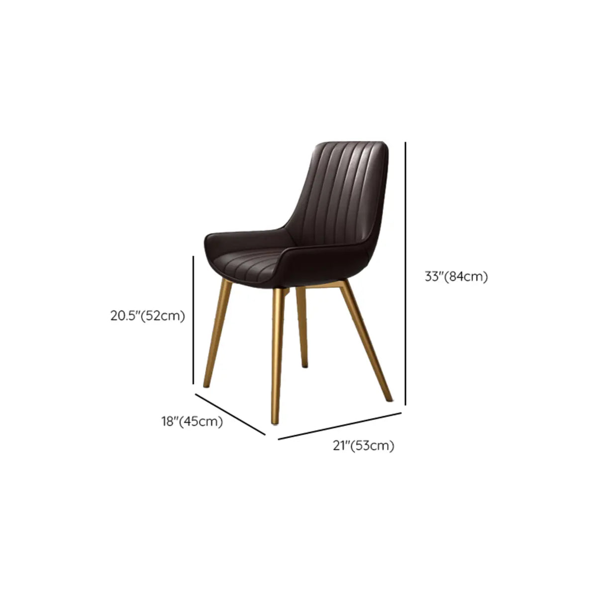 Faux Leather Upholstered Parsons Dining Chair Black Image - 30