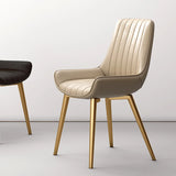 Faux Leather Upholstered Parsons Dining Chair Black Image - 4