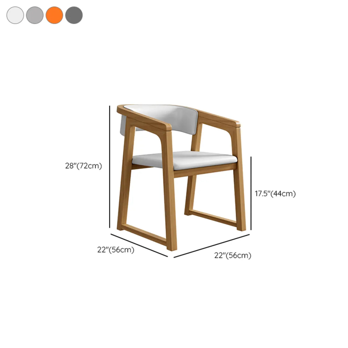 Faux Leather Upholstered Sled Leg Wood Arm Dining Chair 