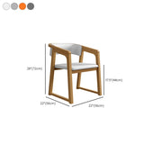 Faux Leather Upholstered Sled Leg Wood Arm Dining Chair #size