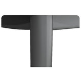 Faux Leather Upholstered Solid Back Arm Dining Chair Image - 12