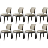 Faux Leather Upholstered Wooden Frame Dining Side Chair Image - 10