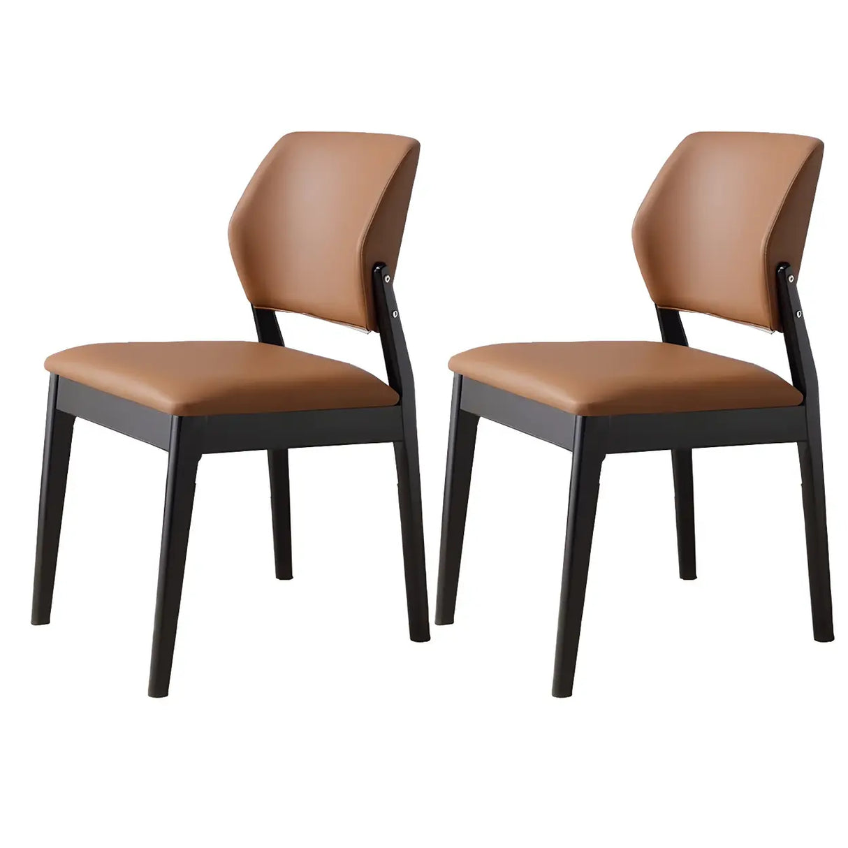 Faux Leather Upholstered Wooden Frame Dining Side Chair Image - 14