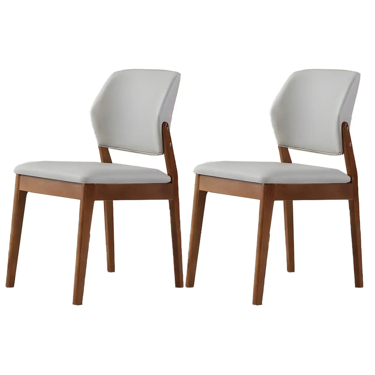 Faux Leather Upholstered Wooden Frame Dining Side Chair Image - 20