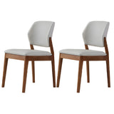 Faux Leather Upholstered Wooden Frame Dining Side Chair Image - 20