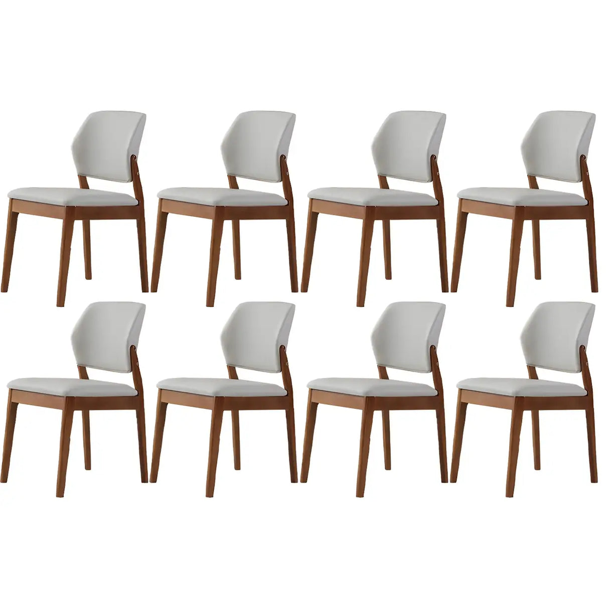 Faux Leather Upholstered Wooden Frame Dining Side Chair Image - 22