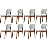 Faux Leather Upholstered Wooden Frame Dining Side Chair Image - 22