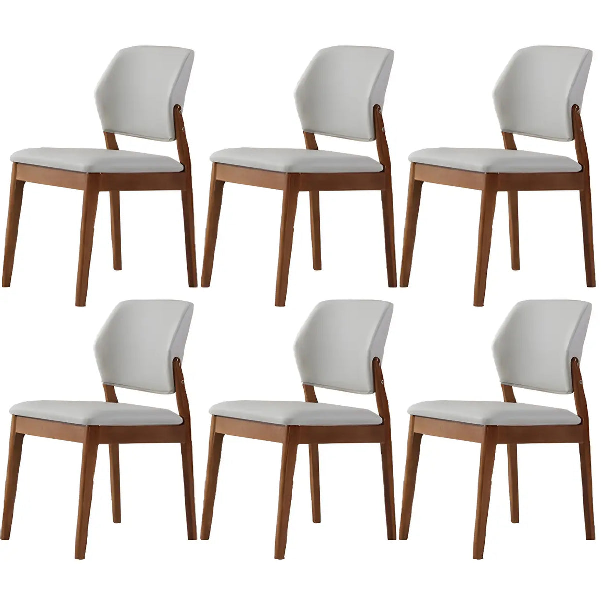 Faux Leather Upholstered Wooden Frame Dining Side Chair Image - 23