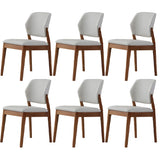 Faux Leather Upholstered Wooden Frame Dining Side Chair Image - 23