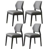 Faux Leather Upholstered Wooden Frame Dining Side Chair Image - 71