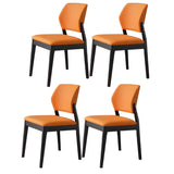 Faux Leather Upholstered Wooden Frame Dining Side Chair Image - 26